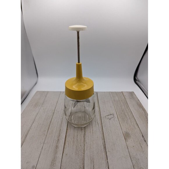 Federal Housewares Yellow Handled Nut Food Chopper Spring with Jar - Picture 1 of 7